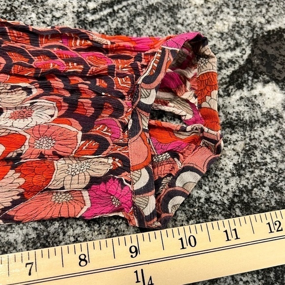 Monsoon Silk Multi Pattern Colorful Blouse with Ties - Picture 6 of 14